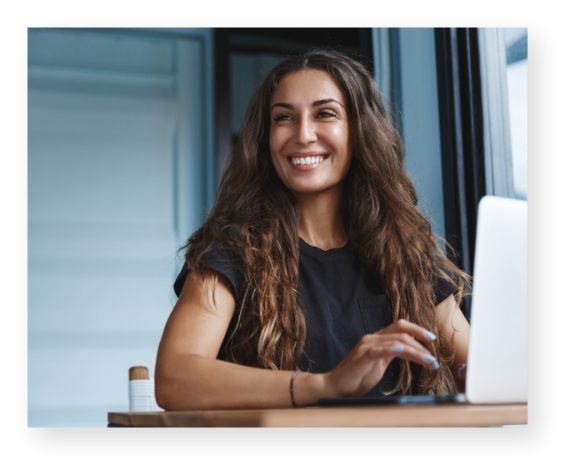 Latina woman on laptop